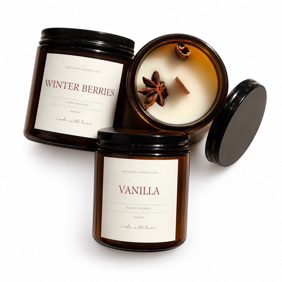 Scented Candles amber jar