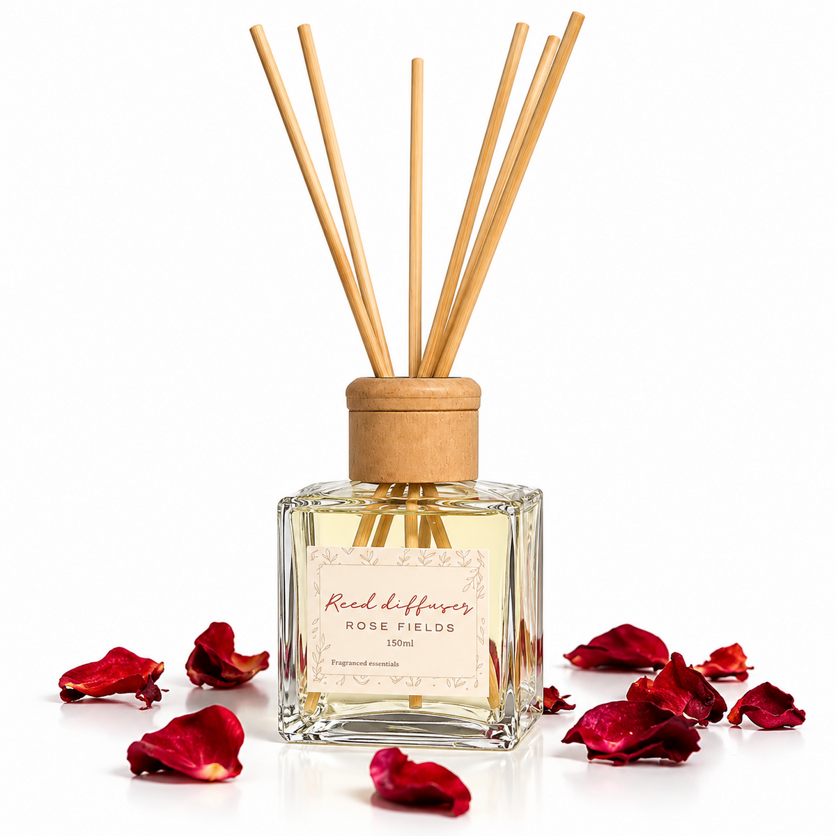 Scented Candles reed diffuser on white background